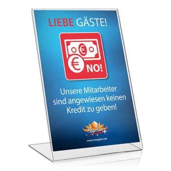 Hinweisschild "Kein Kredit"
